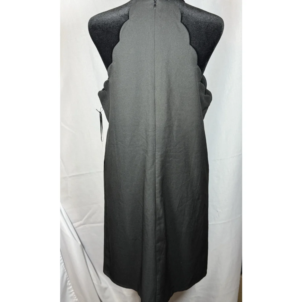 Lulus NWT Scalloped Endlessly Endearing Black Dress Large LBD NEW WITH TAGS
